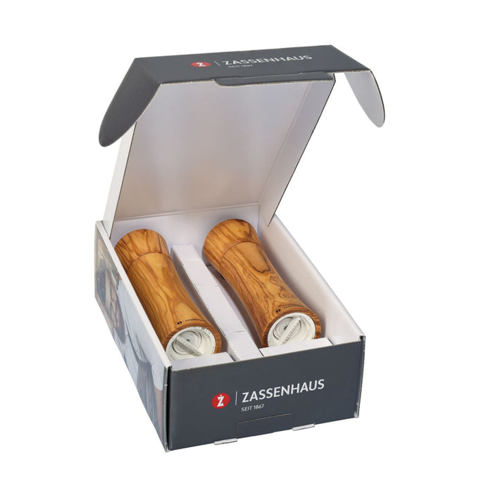 Zassenhaus Mühlen-Set FRANKFURT 18 cm Olivenholz