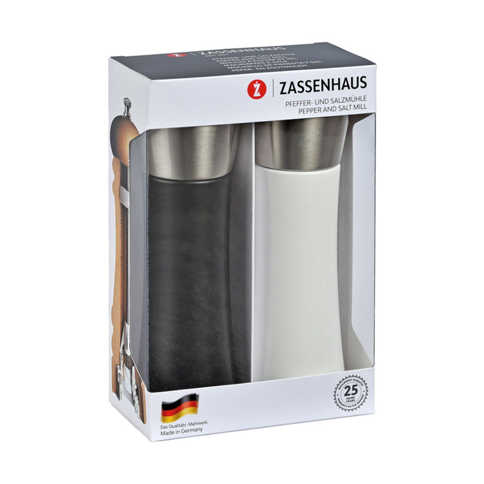 Zassenhaus Mühlen-Set AUGSBURG 18 cm schwarz/weiß