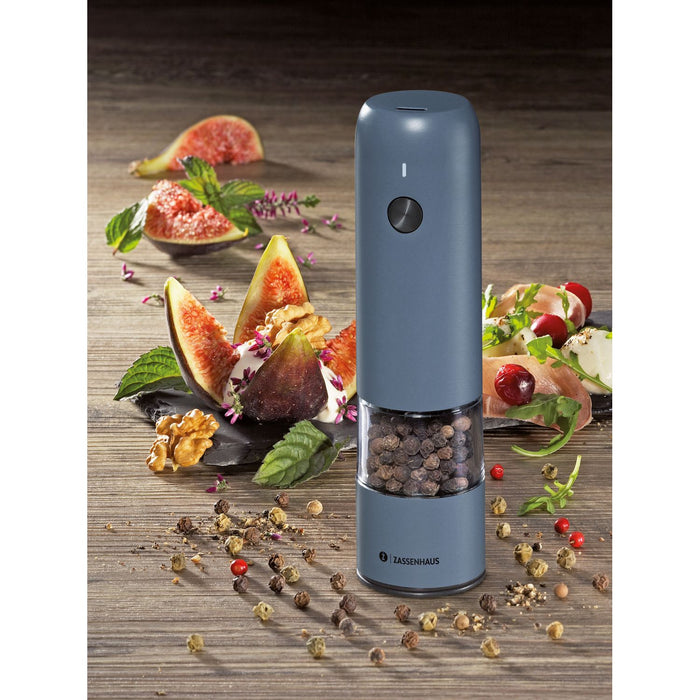 ZASSENHAUS Pfeffermühle KÖLN USB elektrisch 14 cm blau