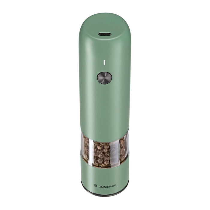 ZASSENHAUS Pfeffermühle KÖLN USB elektrisch 14 cm grün