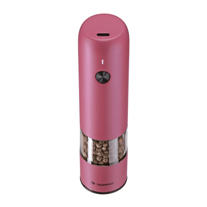 ZASSENHAUS Pfeffermühle KÖLN USB elektrisch 14 cm fuchsia