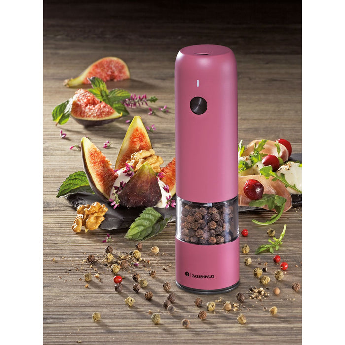 ZASSENHAUS Pfeffermühle KÖLN USB elektrisch 14 cm fuchsia