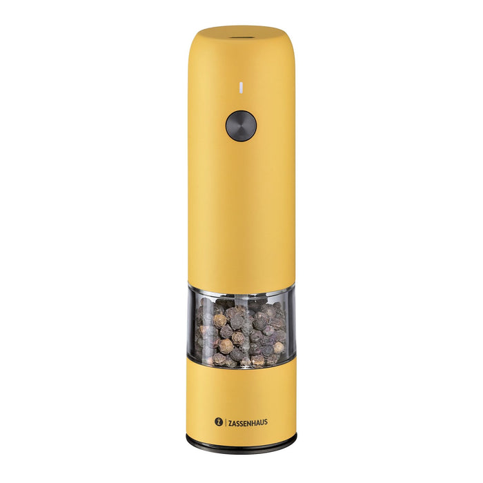 ZASSENHAUS Pfeffermühle KÖLN USB elektrisch 14 cm gelb