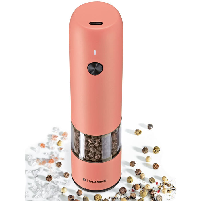 ZASSENHAUS Pfeffermühle KÖLN USB elektrisch 14 cm coral