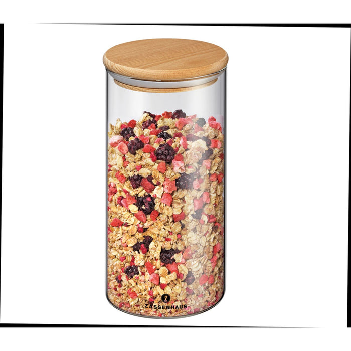 Zassenhaus Vorratsglas mit Holzdeckel 1300 ml