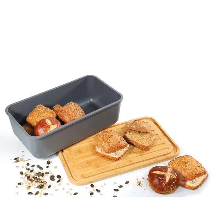 Zassenhaus Brotkasten LOFT eckig cool grey 40 x 23 cm