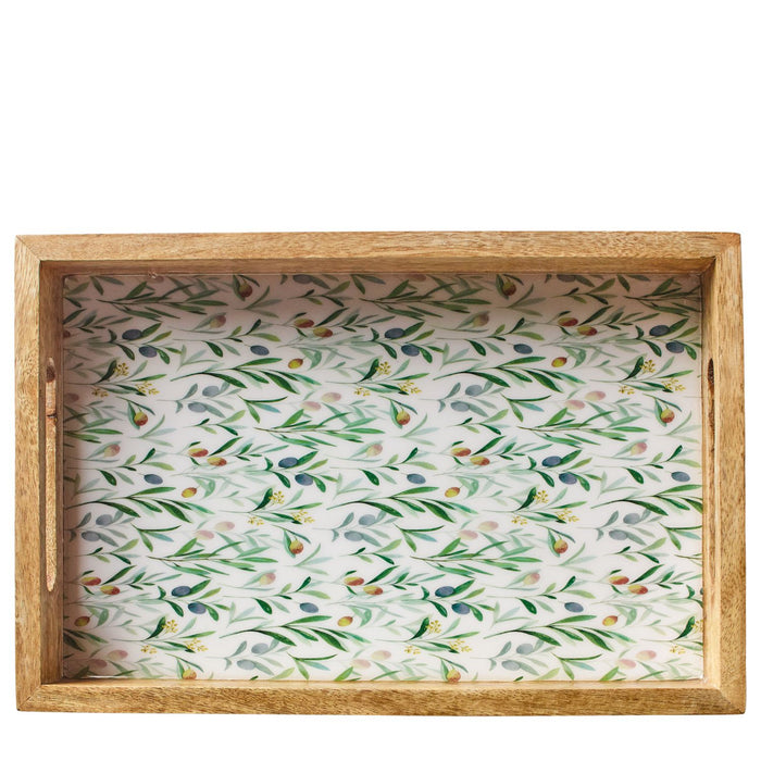 ZASSENHAUS Tablett OLIVE, Mango, 30,5 x 20 x 5,5 cm