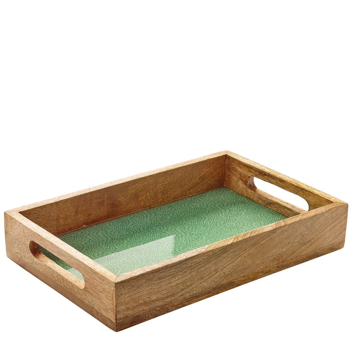 ZASSENHAUS Tablett BRUSH GREEN, Mango, 30,5 x 20 x 5,5 cm