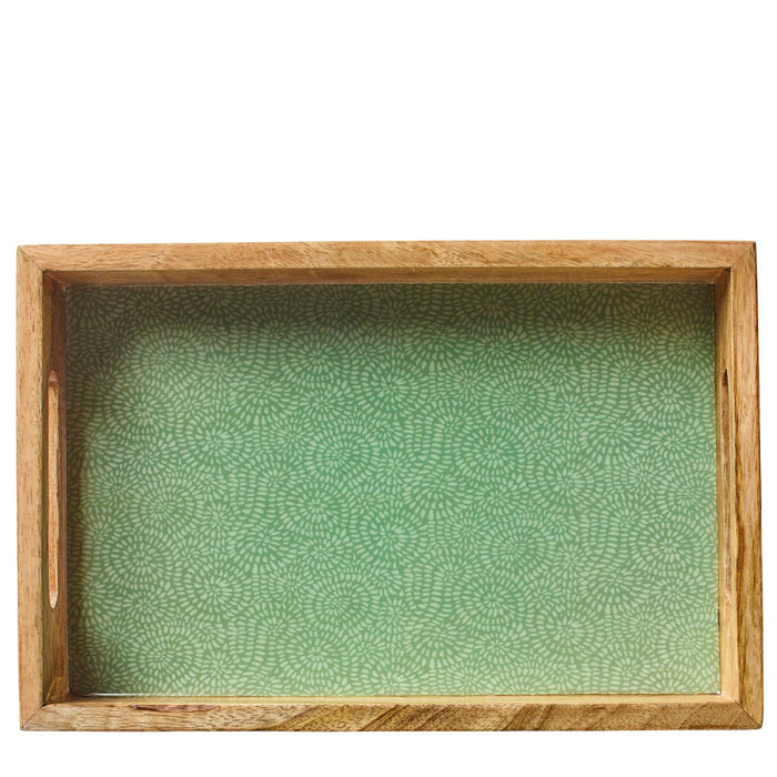 ZASSENHAUS Tablett BRUSH GREEN, Mango, 30,5 x 20 x 5,5 cm