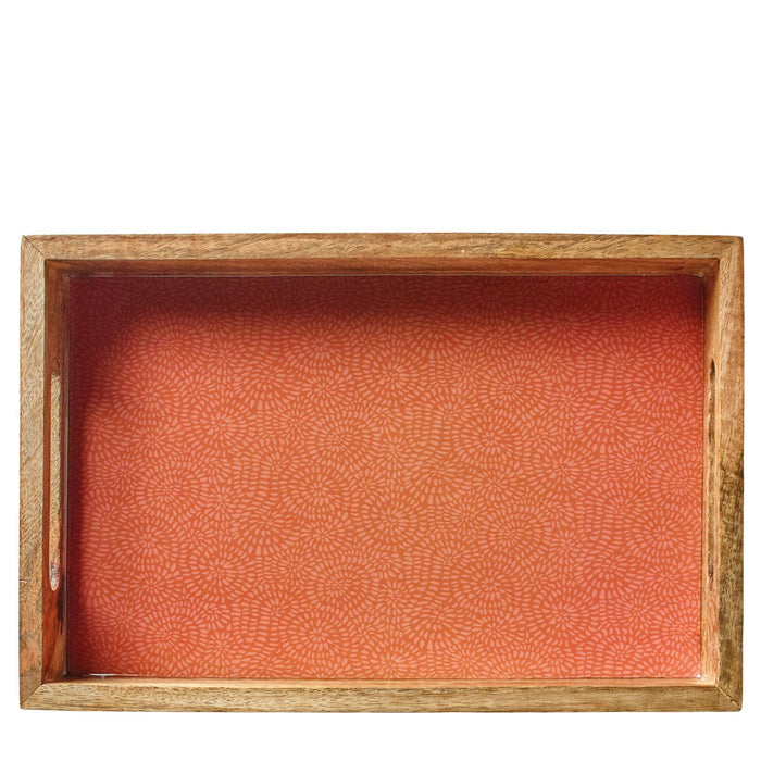 ZASSENHAUS Tablett BRUSH CORAL, Mango, 30,5 x 20 x 5,5 cm