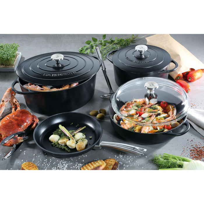 Küchenprofi Bratentopf oval, 33 cm classic black