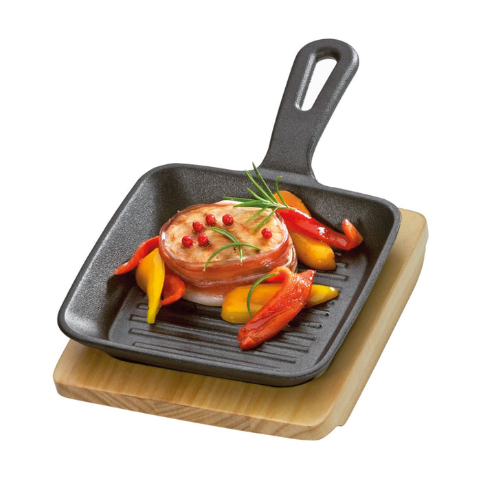 Küchenprofi Grill-/Servierpfanne mit Holzbrett