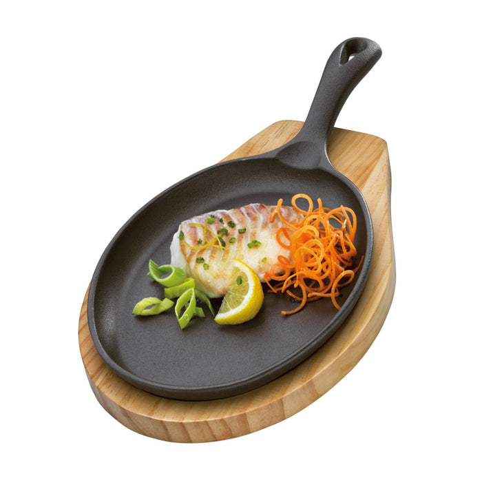Küchenprofi Servierpfanne oval mit Holzbrett