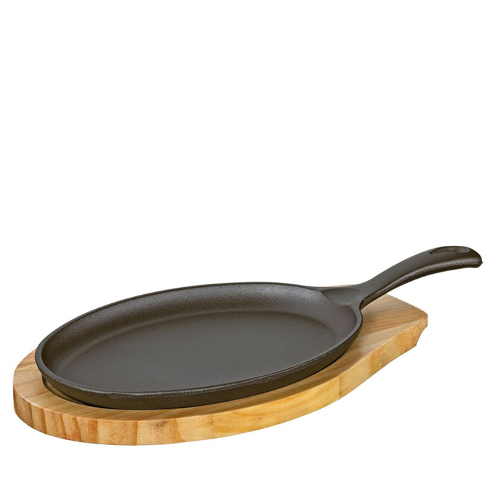Küchenprofi Servierpfanne oval mit Holzbrett
