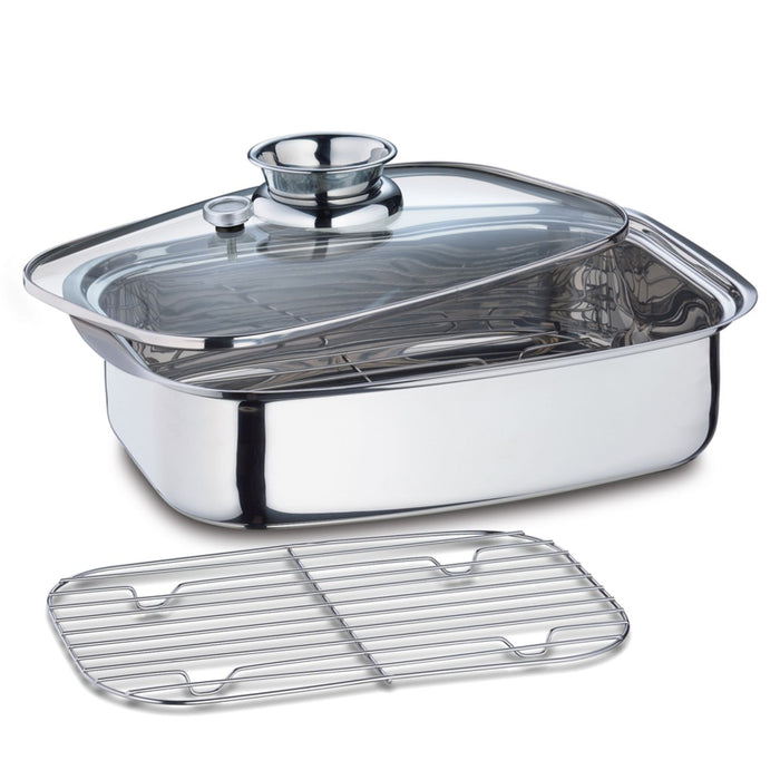 Küchenprofi Aromabräter/Dampfgarer Edelstahl, 36 cm