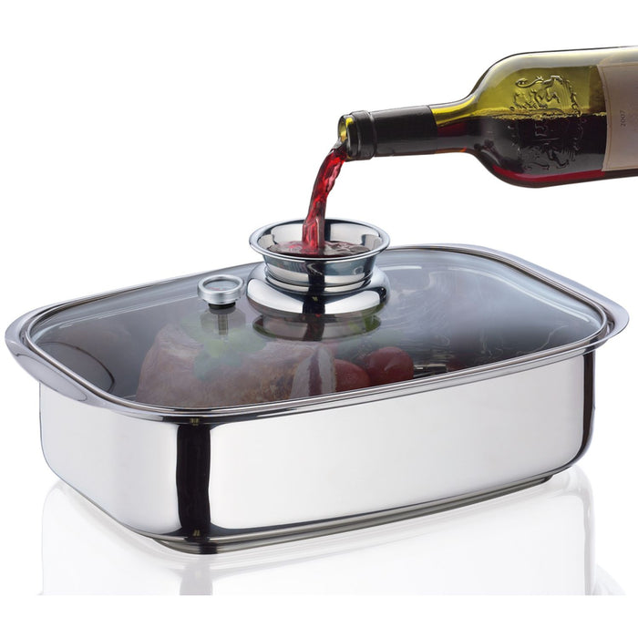 Küchenprofi Aromabräter/Dampfgarer Edelstahl, 36 cm