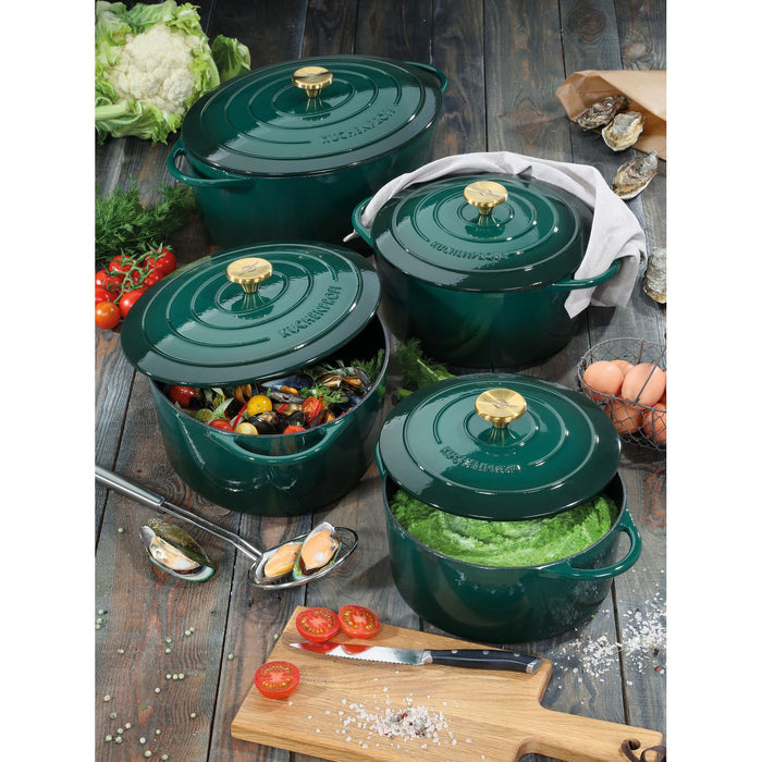 Küchenprofi Bratentopf oval, 33 cm racing green