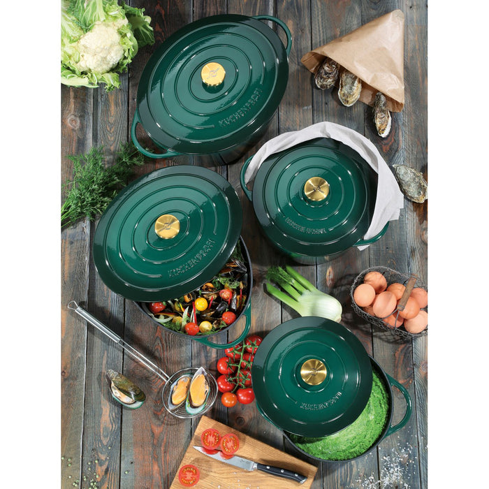 Küchenprofi Bratentopf oval, 33 cm racing green