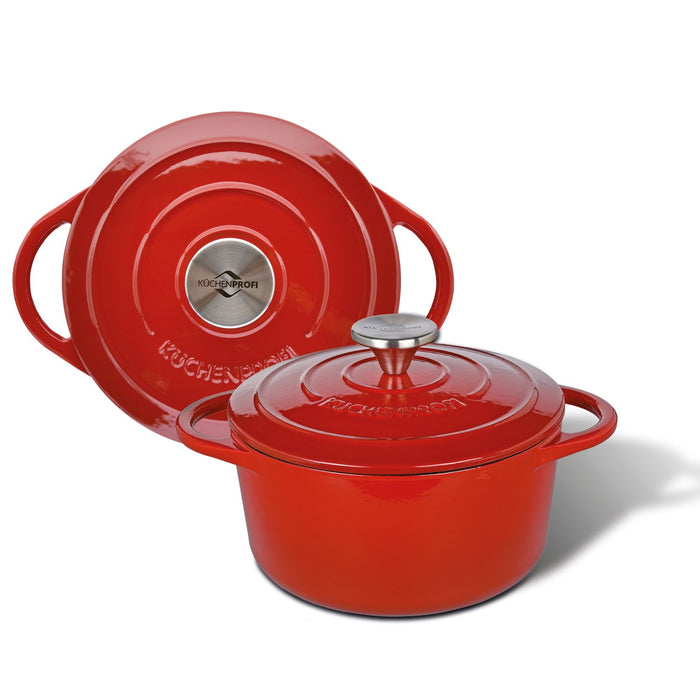 Küchenprofi Bratentopf rund, 24 cm classic red