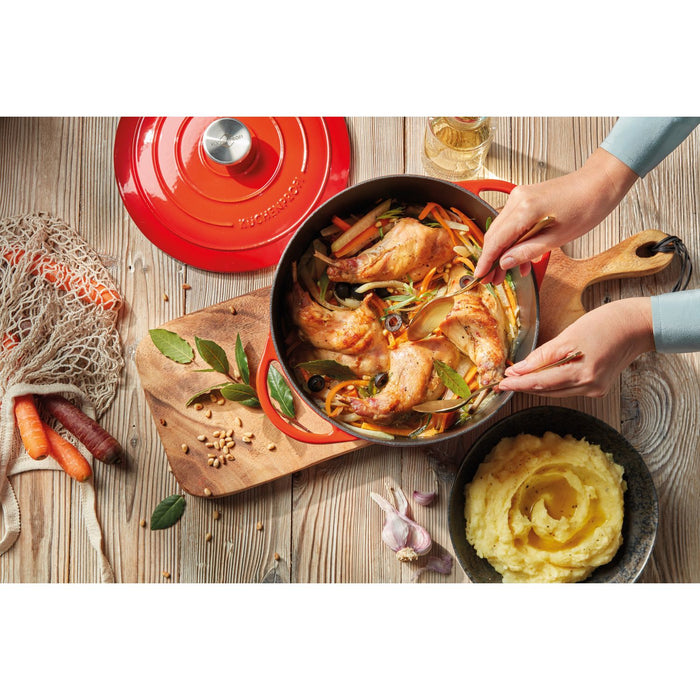 Küchenprofi Bratentopf rund, 24 cm classic red