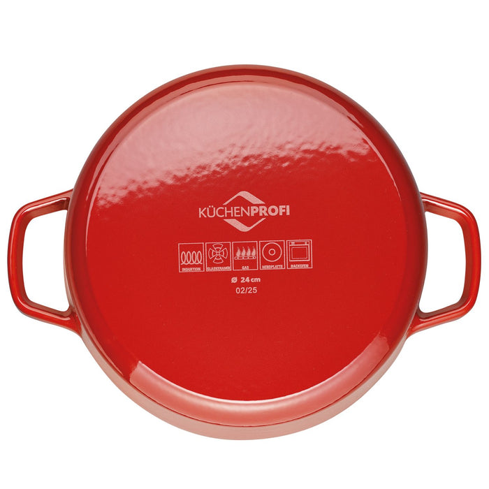 Küchenprofi Bratentopf BRETAGNE rund, 24 cm rot