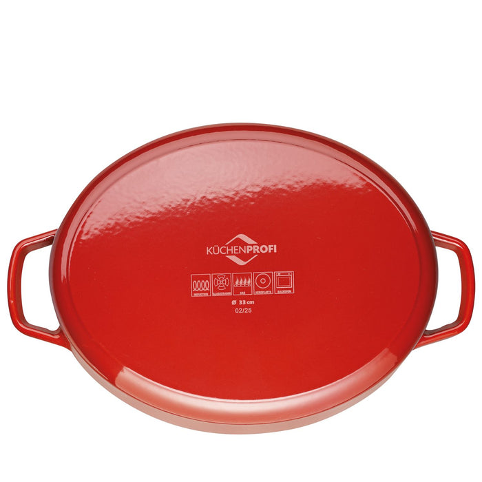 Küchenprofi Bratentopf BRETAGNE oval, 33 cm rot