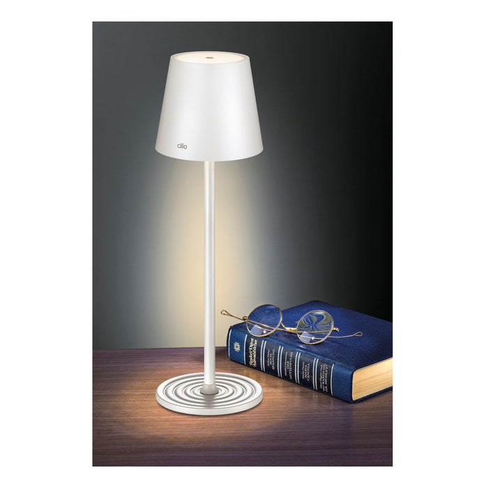 Cilio LED-Tischlampe SOLE weiß