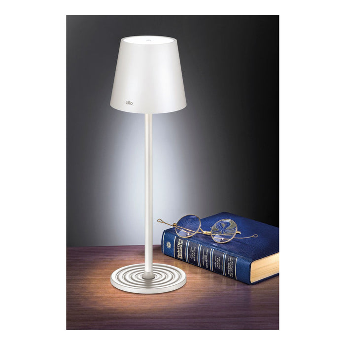Cilio LED-Tischlampe SOLE weiß
