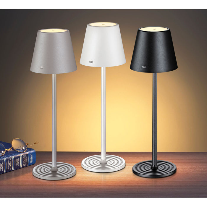 Cilio LED-Tischlampe SOLE grau