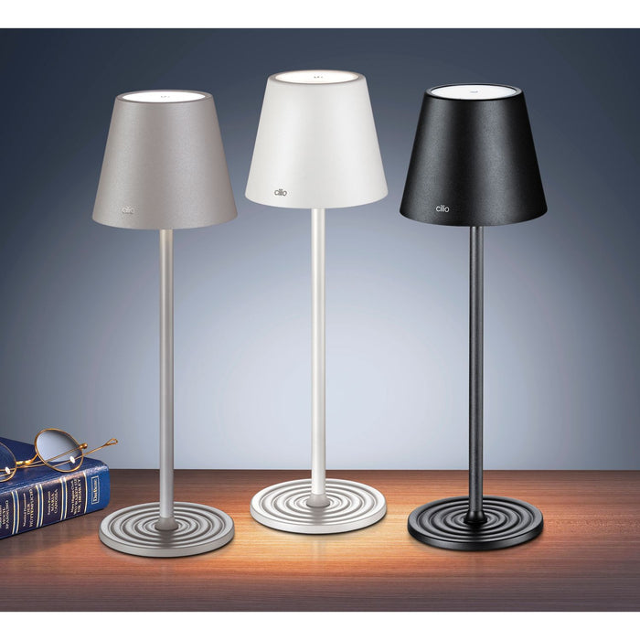 Cilio LED-Tischlampe SOLE grau