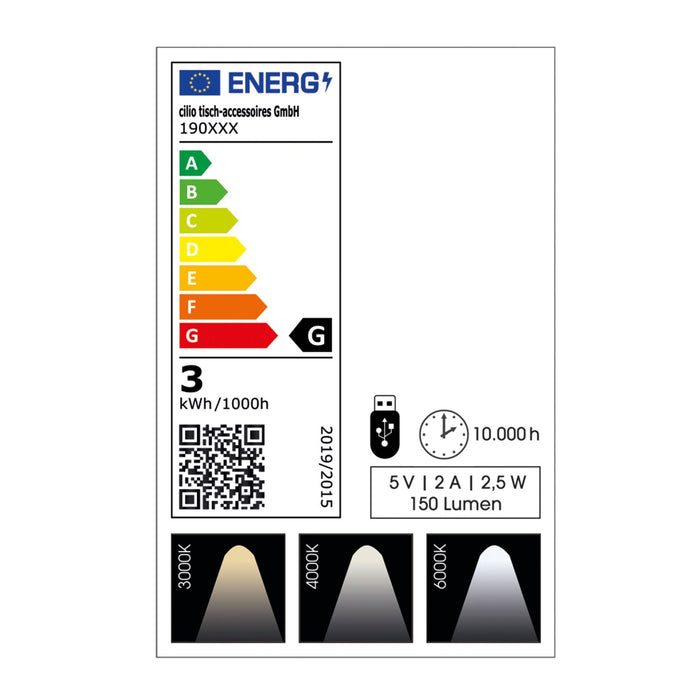 Cilio LED-Tischlampe SOLE grau