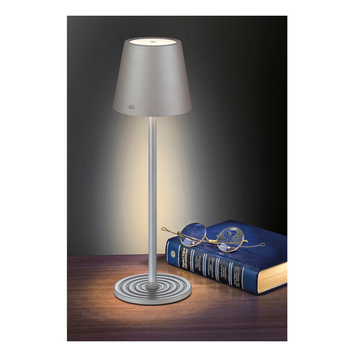 Cilio LED-Tischlampe SOLE grau