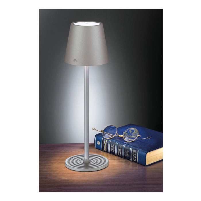 Cilio LED-Tischlampe SOLE grau