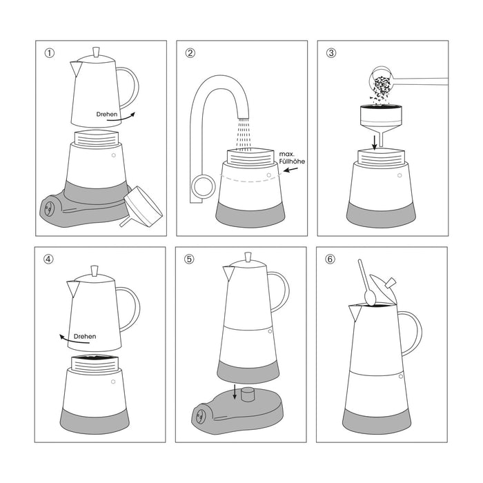 Cilio Espressokocher AIDA 6T, elektrisch