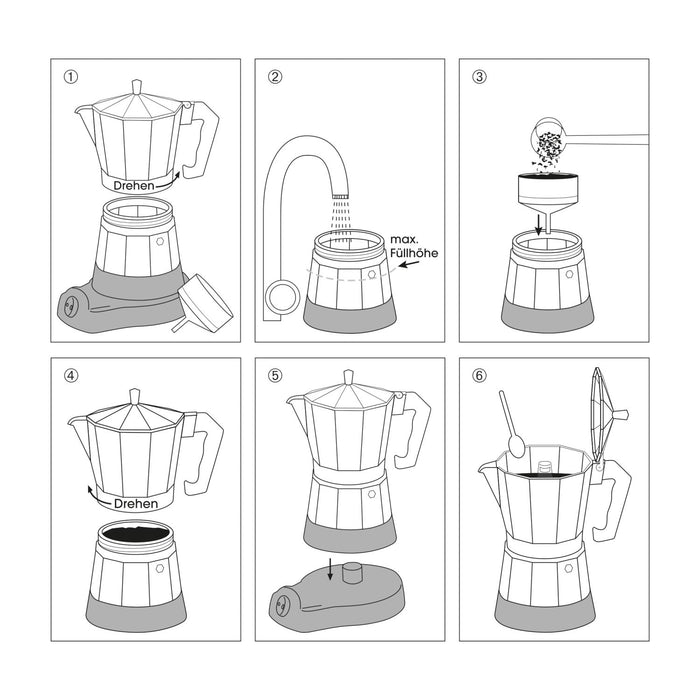 Cilio Espressokocher CLASSICO 6T rot, elektrisch