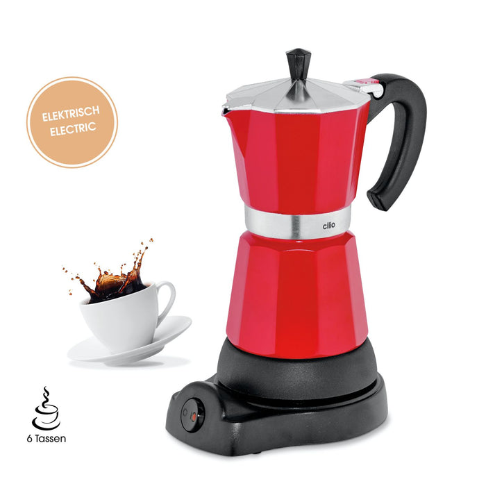 Cilio Espressokocher CLASSICO 6T rot, elektrisch
