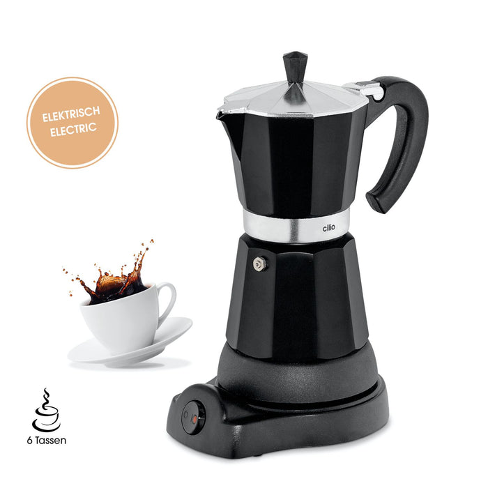 Cilio Espressokocher CLASSICO 6T elektrisch, schwarz