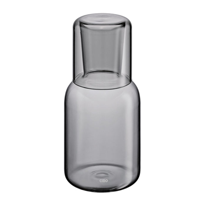 CILIO Wasserkaraffe mit Trinkglas LORENZO grau