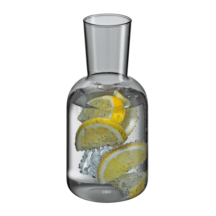CILIO Wasserkaraffe mit Trinkglas LORENZO grau