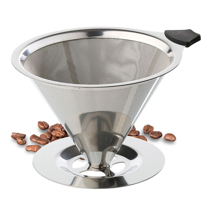 Cilio Dauerfilter für Kaffee mit Standfuß Edelstahl