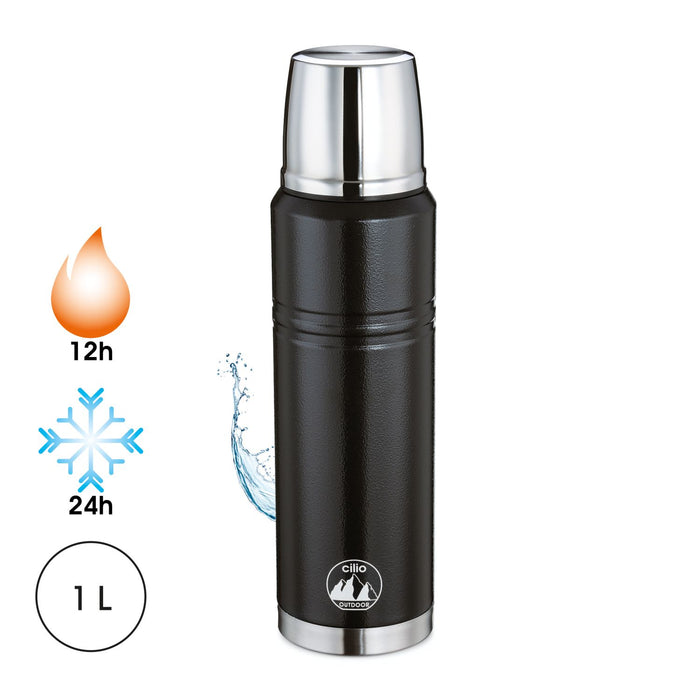 Cilio Isolierflasche MONTE 1 L schwarz