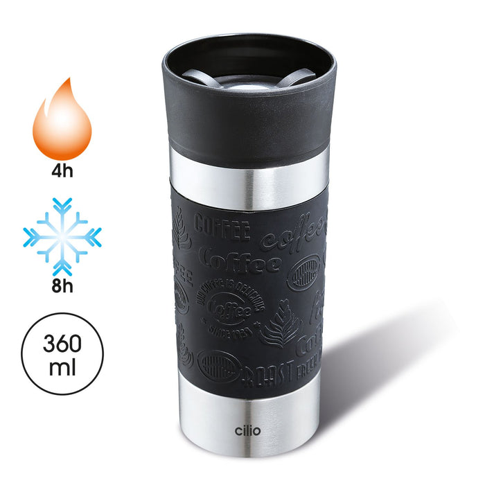 Cilio Isoliertrinkbecher VIAGGIO 360 ml schwarz