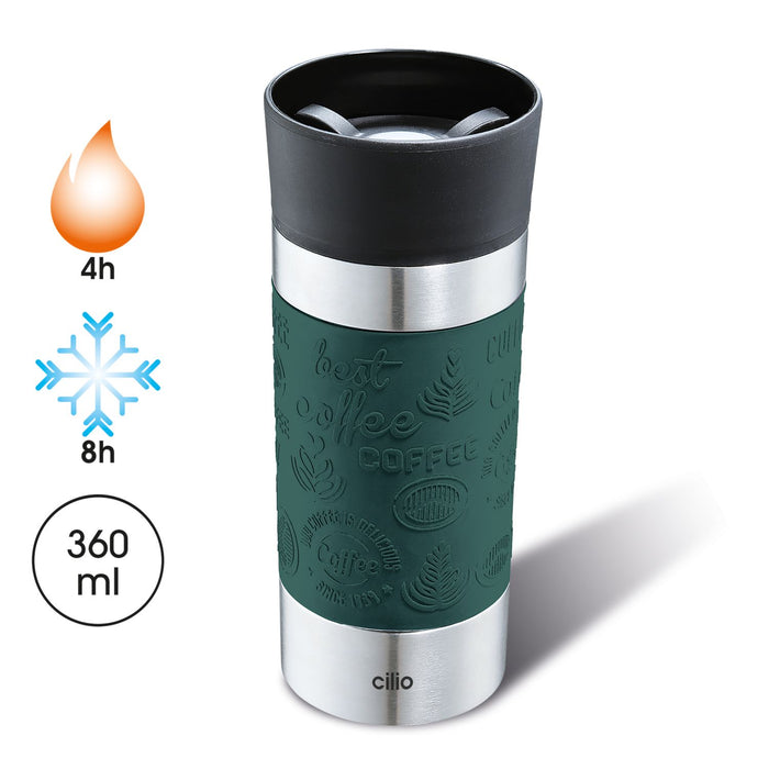 Cilio Isoliertrinkbecher VIAGGIO 360 ml dunkelgrün