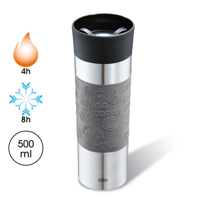 Cilio Isoliertrinkbecher VIAGGIO 500 ml grau