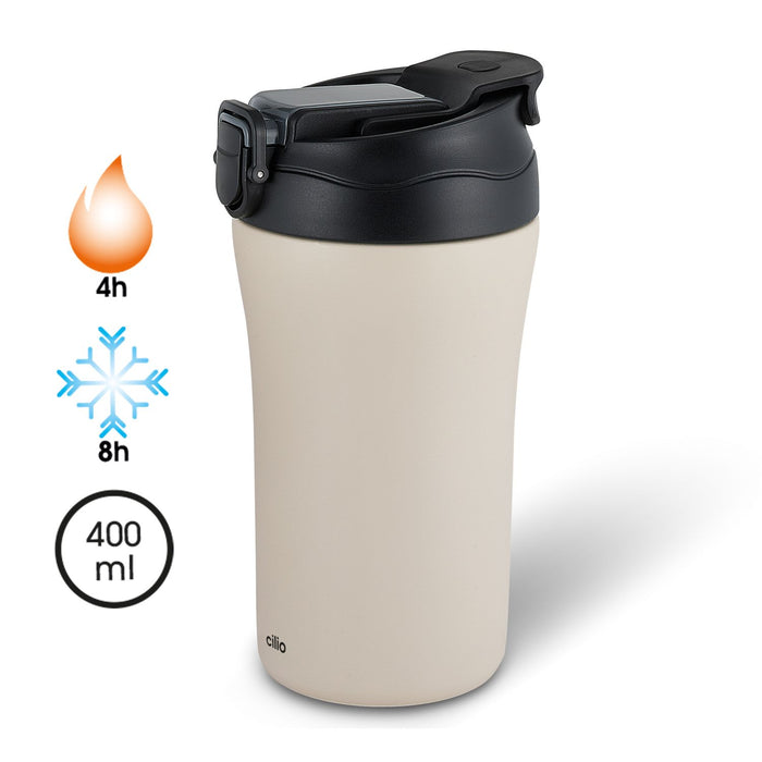 CILIO Isoliertrinkbecher DOPPIO 400 ml beige