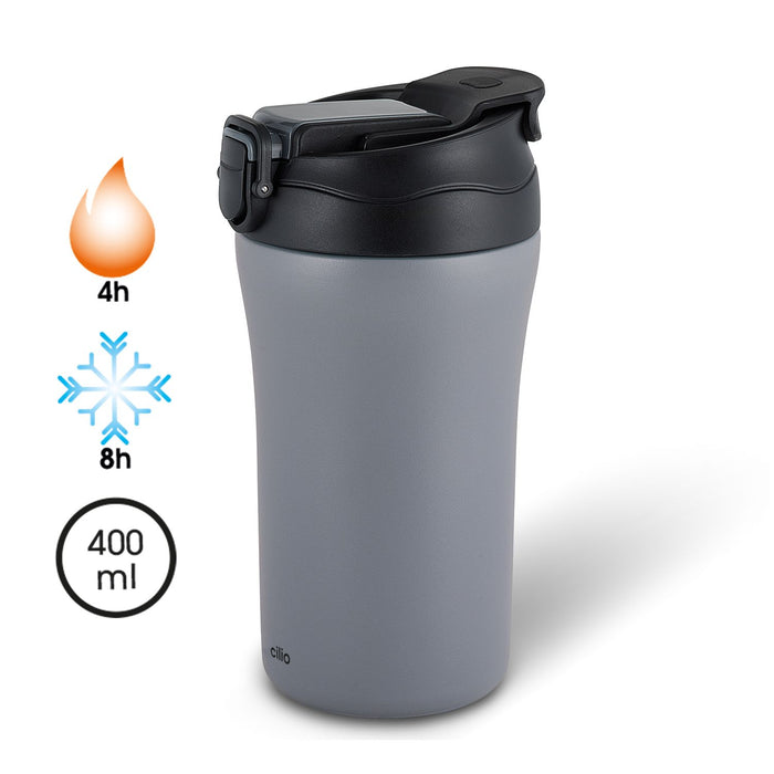 CILIO Isoliertrinkbecher DOPPIO 400 ml grigio