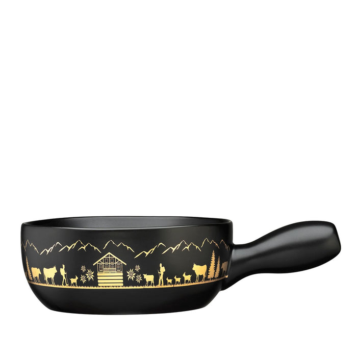 SPRING Käsefondue-Garnitur MONTANA schwarz/gold 22 cm