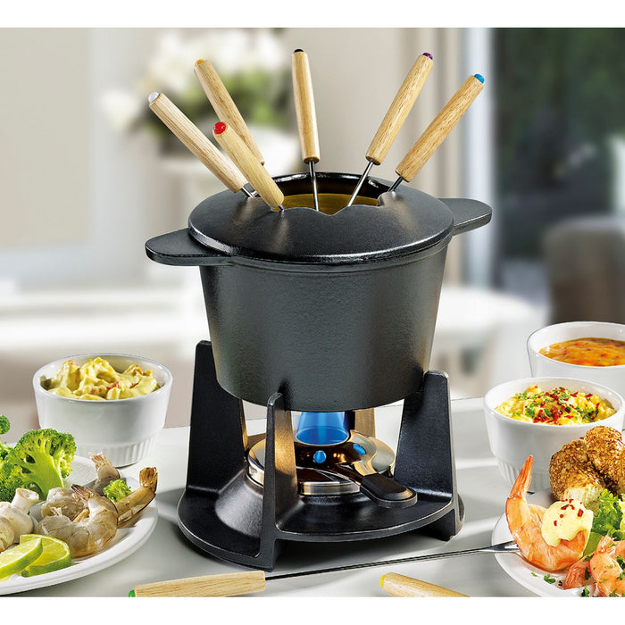 SPRING Fondue-Garnitur GRENOBLE schwarz matt 16 cm