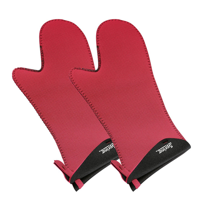 SPRING Handschuh lang rot/schwarz 1 Paar