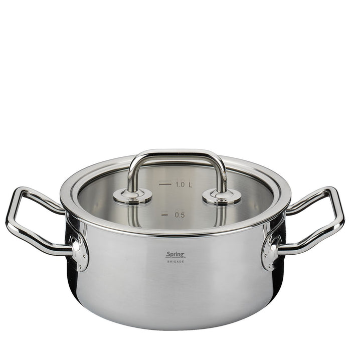 SPRING Bratentopf mit Glasdeckel BRIGADE BASIC 16 cm
